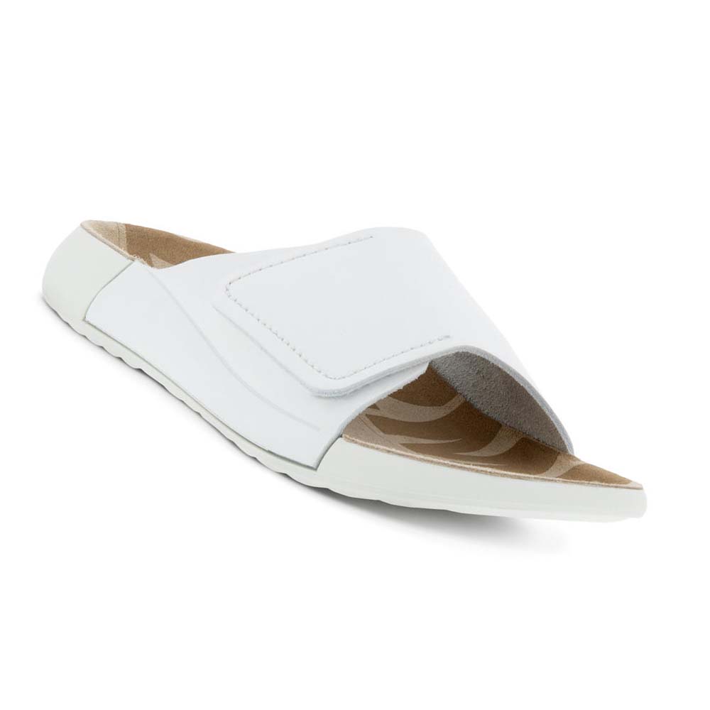 Women's Ecco 2nd Cozmo One Band Sandals White | Canada 163YXF